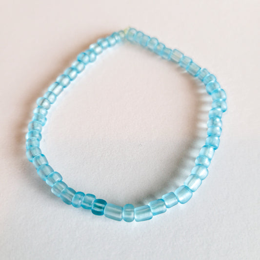Matte Aqua Stretch Bracelet
