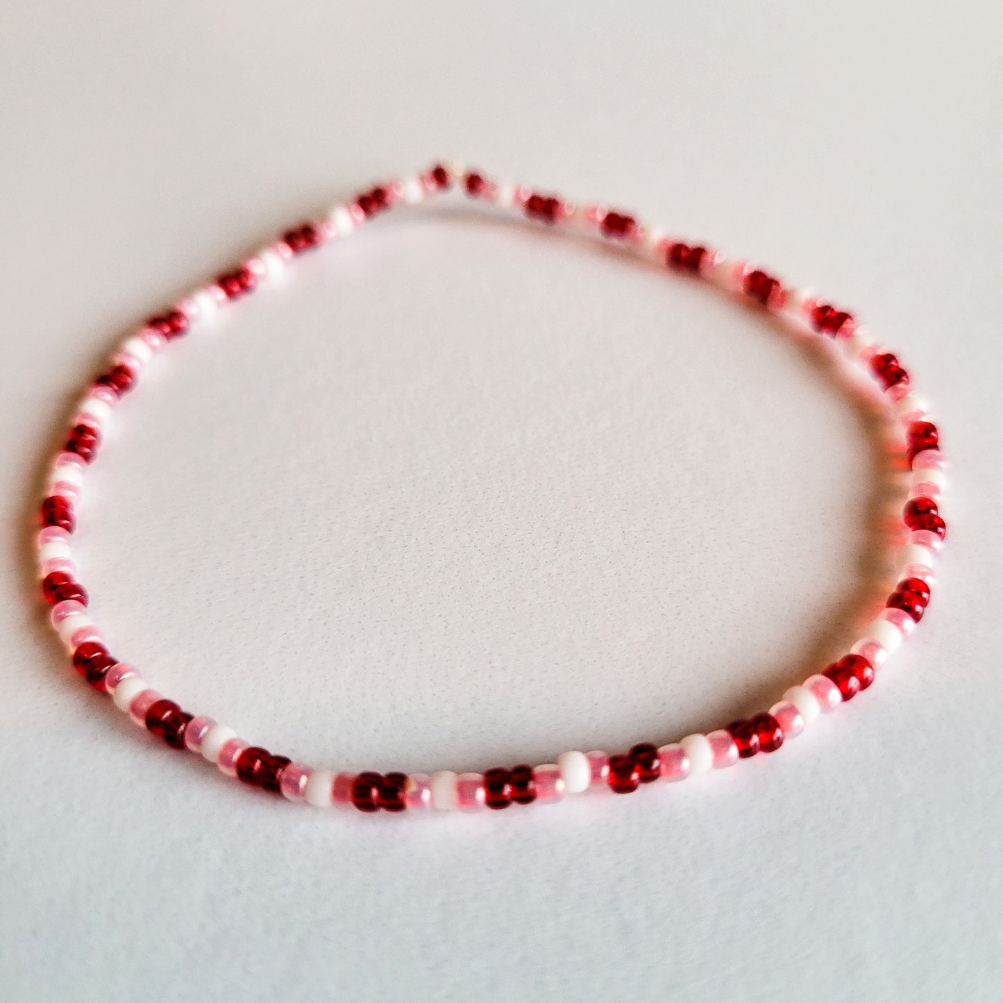 Peppermint Hearts Stretch Bracelet