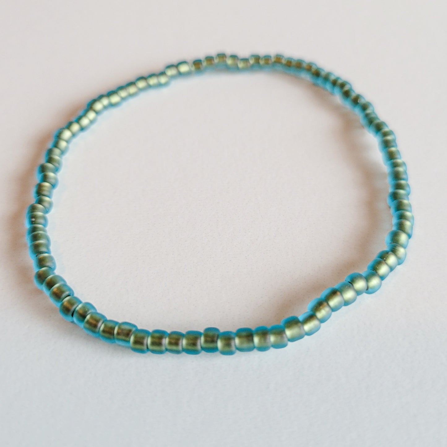 Matte Aqua Gold Stretch Bracelet