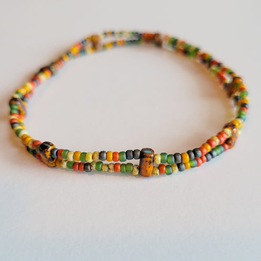 Calico Corn Double Strand Stretch Bracelet