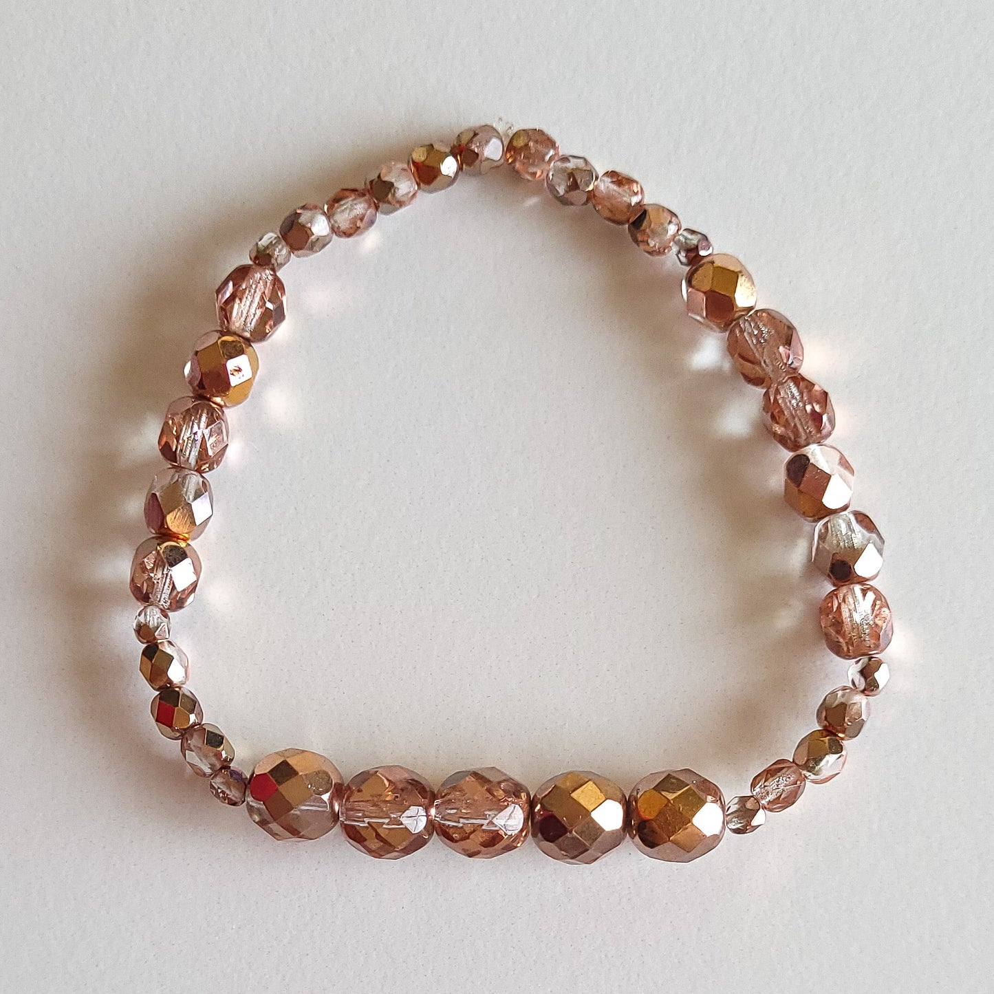 Rose Gold Faceted Stretch Bracelet