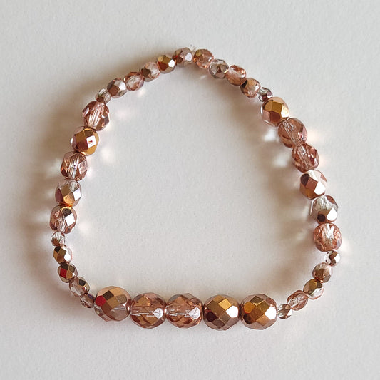Rose Gold Faceted Stretch Bracelet
