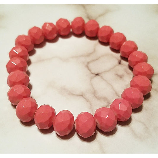 Pink Faceted Stretch Bracelet