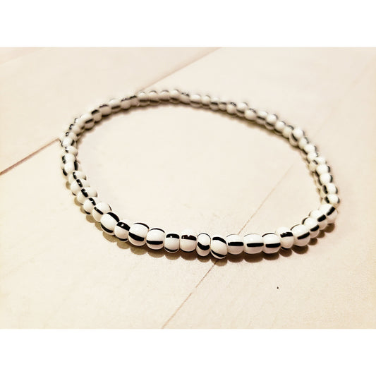 Black and White Striped Stretch Bracelet