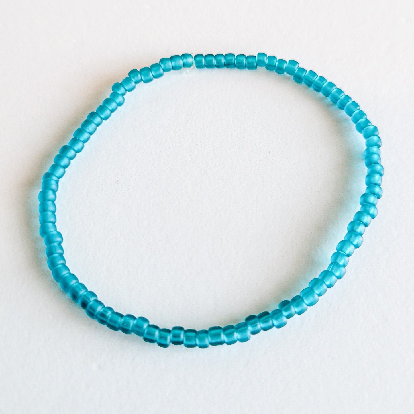 Frosted Teal Stretch Bracelet