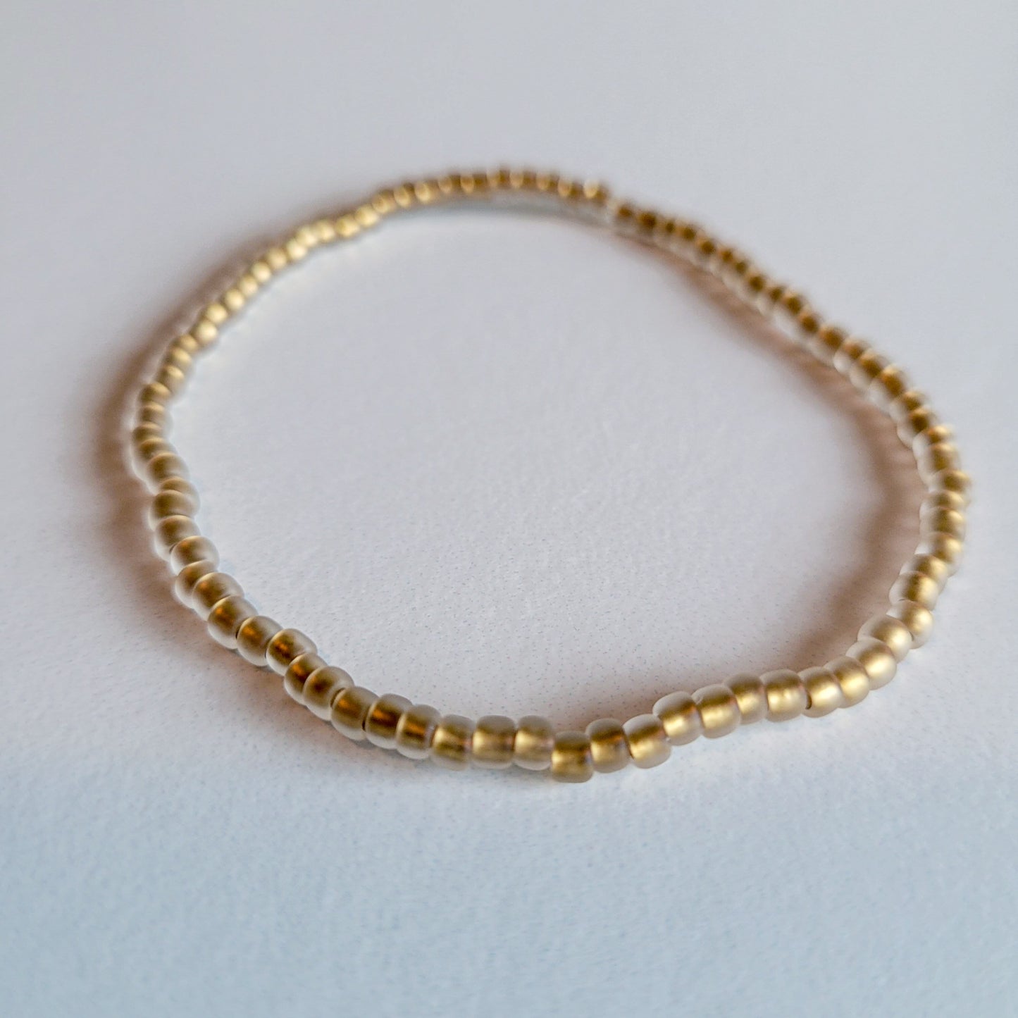 Matte Crystal Gold Stretch Bracelet