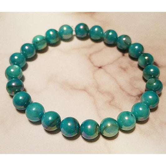 Aqua Shell Stretch Bracelet